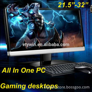 desktop computer DIY gaming computer ,pc all in one with 21.5"LED monitor wide screen pc case w/o computer part